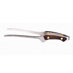 Stylish Outdoor Cooking Tongs with Walnut Handle for Barbecue Enthusiasts