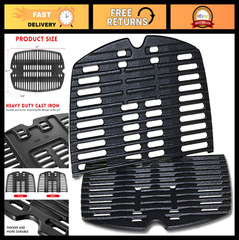 17″ x 12.7″ Cast Iron Grill Grates for Weber Q100 Q1200 Gas Grills – 2PCS Replac