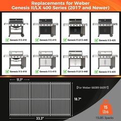 66089 Grill Grates for Weber Genesis 2 E-410, E-415, E-435 Stainless Steel 18.7″