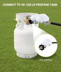 12 FT Propane Hose with 2-Stage Regulator, 3/8″ Fittings for RV Grill Heater-USA
