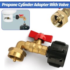 Propane Refill Adapter w Valve Gauge 1Lb Bottles from 20Lb Tank Fits Qcc1/Type 1