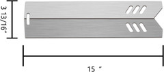 15 Inch Grill Heat Plates Shield Burner Covers Flame Guards, BBQ Gas Grill Repla