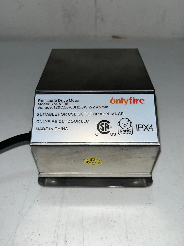 ONLYFIRE IPX4 ROTISSERIE DRIVE MOTOR RM-A206 TESTED WORKS – STAINLESS STEEL