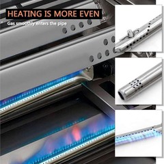 Compatible with Charbroil 3 4 5 6 Burner Gas Grill Heat Plates Burner Tubes C…