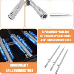 17.7″ Grill Burners Tube Replacement for Pit Boss Memphis Ultimate 4 In 1 Combo