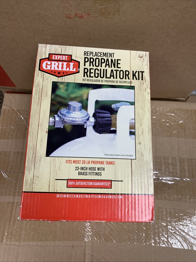Expert Grill Propane Regulator Kit Includes 23” Hose With Brass Fittings