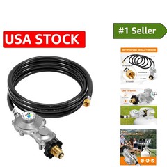 Durable 10FT Dual-Stage Propane Regulator for Safe Grilling & Heating Supplies