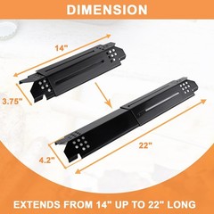 Universal Adjustable Heat Plate Shield – 4PCS Burner Cover for Gas Grill, 14″-22