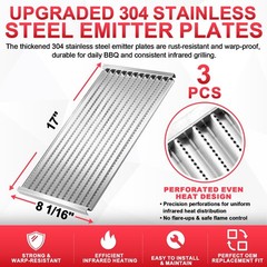 463242515 17″ Emitter Plates 17″L × 8 1/16″W, Stamped Stainless Steel