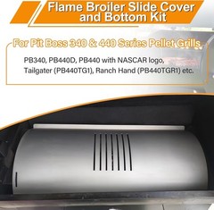 Flame Broiler Kit for Pit Boss 340 440 Series Pellet Grills Slide Cover & BOTTOM