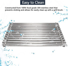 65905 304 Stainless Steel Grill Grates for Weber Genesis Silver A, Spirit E & S