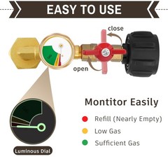optheey Propane Refill Adapter with 4 caps, Yellow-Adapter 4 caps