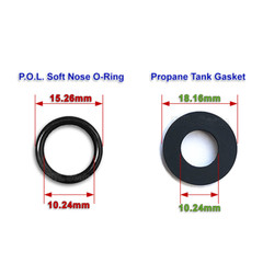 10 Pcs Propane Gas Tank Gasket and O-Ring for Soft Nose P.O.L. POL Fittings