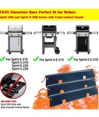 Parts DP156 15.3″ Set of 3 Snow-Porcelain Steel Flavorizer Bars for Weber Spirit