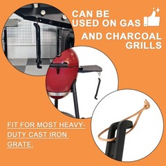 Cast Iron Grill Grate Lifter Tool 2 Pack 8 Inch Black Easy Safe BBQ Grate Remove