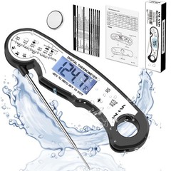 Digital Instant Read Meat Thermometer for Grilling and Black/White