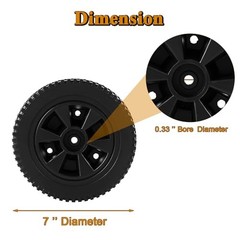 G437-0037-W1 463347519 Grill Wheels Replacement Parts 7 Inch Charbroil Wheels