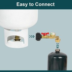 GASPRO Upgraded Propane Refill Adapter with Valve and 1 lb to 20 lb, Golden