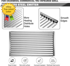 3 Burner Grill Emitter Plates Replacement for Tru Infrared Grill Cooking Grates