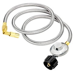 12FT Gas Grill Regulator and Hose with Elbow Adapter QCC1 Inlet Connect t 5-40lb