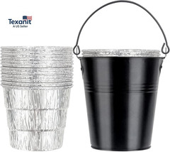 Pellet Smoker Grill Drip Grease Bucket with 20-Pack Disposable Foil Bucket Liner