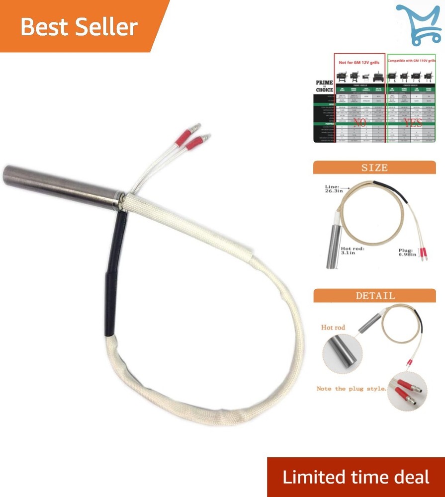 Replacement Igniter for 110V Green Mountain Pellet Grills Daniel Boone Jim Bowie