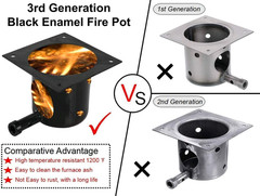 Enamel Fire Burn Pot Replacement for Traeger Pit Boss Camp Chef Pellet Grill BBQ