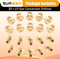 Natural Gas/Propane Orifice 1/4″-32UNEF Male Brass Nozzle with 0.8mm (0.031″) Je
