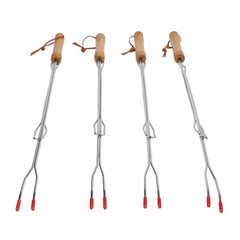 Set of 4 Extendable BBQ Grill Forks Stainless Steel for Outdoor Roasting