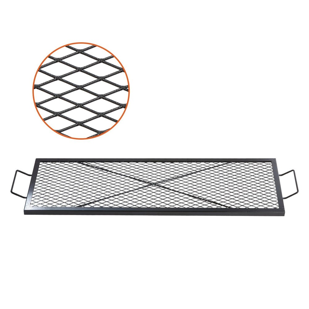 Campfire Cooking Grate 44x15inch 44lb Capacity Steel Grid
