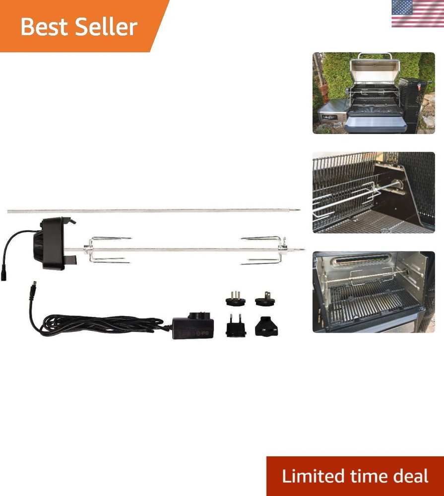 Gravity Series Rotisserie Kit – Stainless Steel Attachment for Charcoal Grill