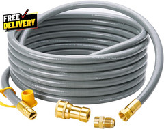 25 Feet 1/2 Inch ID Natural Gas Grill Hose with Quick Connect Fittings Natur….