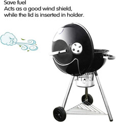 Lid Holder for Weber Charcoal Kettle Grill 22.5″ & 18.5″, Slide a Side Lid Prop