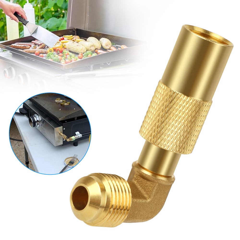 Low Pressure 3/8″ Male Flare Propane Elbow Adapter Fitting for 17″ and 22″ Grill