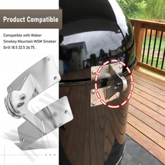 Stainless Hinge Gasket Kit Compatible with Weber Smokey Mountain WSM Smoker Gril
