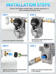 RV 2-Stage Auto Changeover LP Propane Gas Regulator with 48″ Stainless Braided R