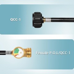 5FT Propane Extension Hose with Gauge QCC1 RV Grill Fire Pit Gas Line US