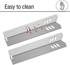 15 Inch Grill Heat Plates Shield Burner Covers Flame Guards, BBQ Gas Grill Repla