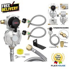 Complete RV Propane System: 2-Stage Regulator & Stainless Braided Hoses Included