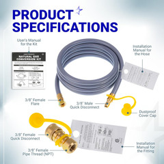 Propane to Natural Gas Conversion Kit for Blackstone 28 36 Griddles 10FT Hose