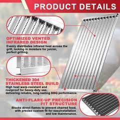 Emitter Plate & Grill Grate for Charbroil Commercial 3 Burner Gas Grill Parts…