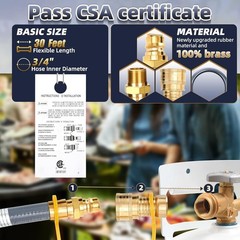 3/4″ Natural Gas Hose 30FT with Quick Connect NG/LP for Generator Grill Heater