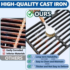 2 PCS Cast Iron Grill Grates 14 3/16 Inch For CharGriller 1624 1515 1224 1616
