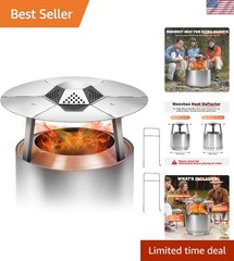 Outdoor Essential: 19.5″ Heat Deflector for Solo Stove Bonfire – Stainless Steel