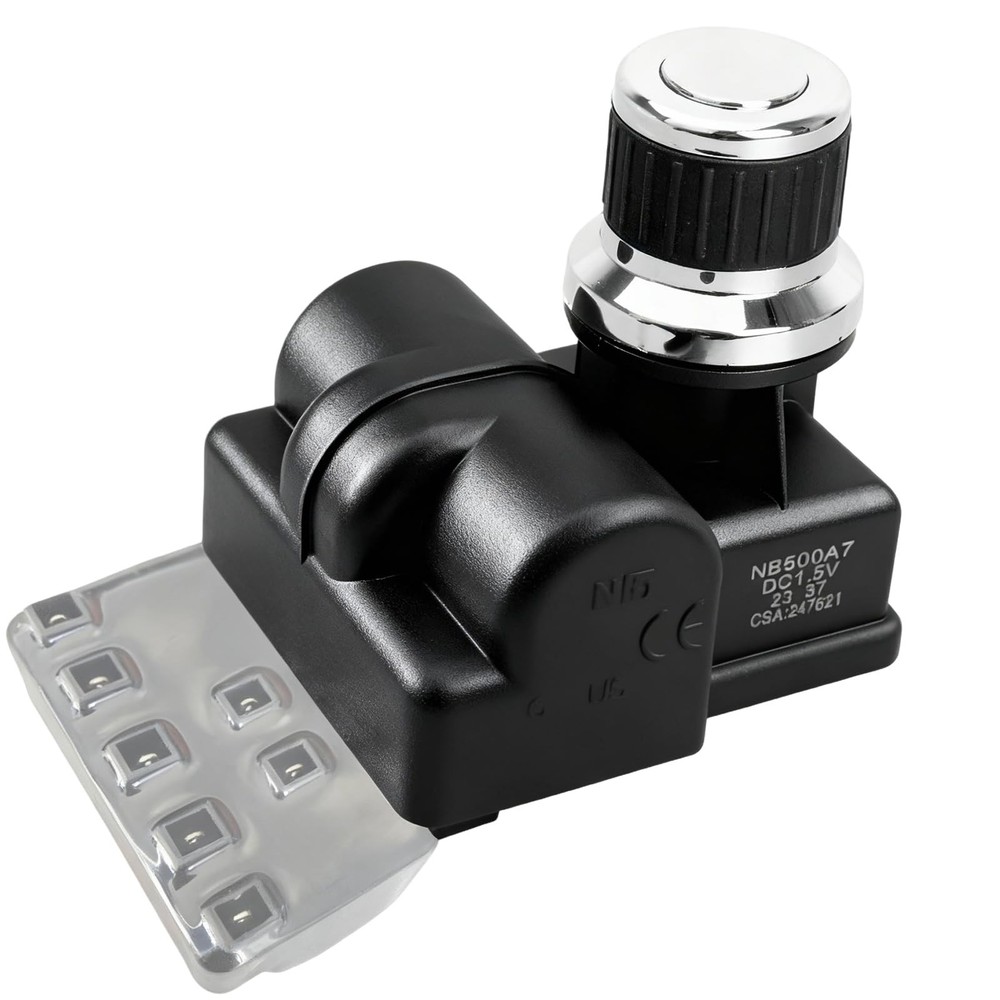 MCAMPAS Universal AA Battery Push Button Igniter – 7 Outlets – Silver, Black
