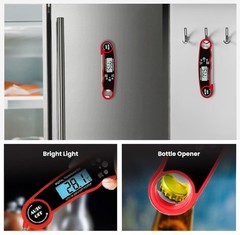 Meat Thermometer – Instant Read Digital Cooking for Red and Black