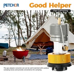 PETCHOR 3PCS Camping Stove Gas Refill Adapter Set, Propane Isobutane Butane V…