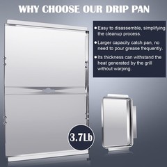Adjustable Grill Grease Tray for Dyna Glo Backyard BHG 24″-30″ Drip Pan