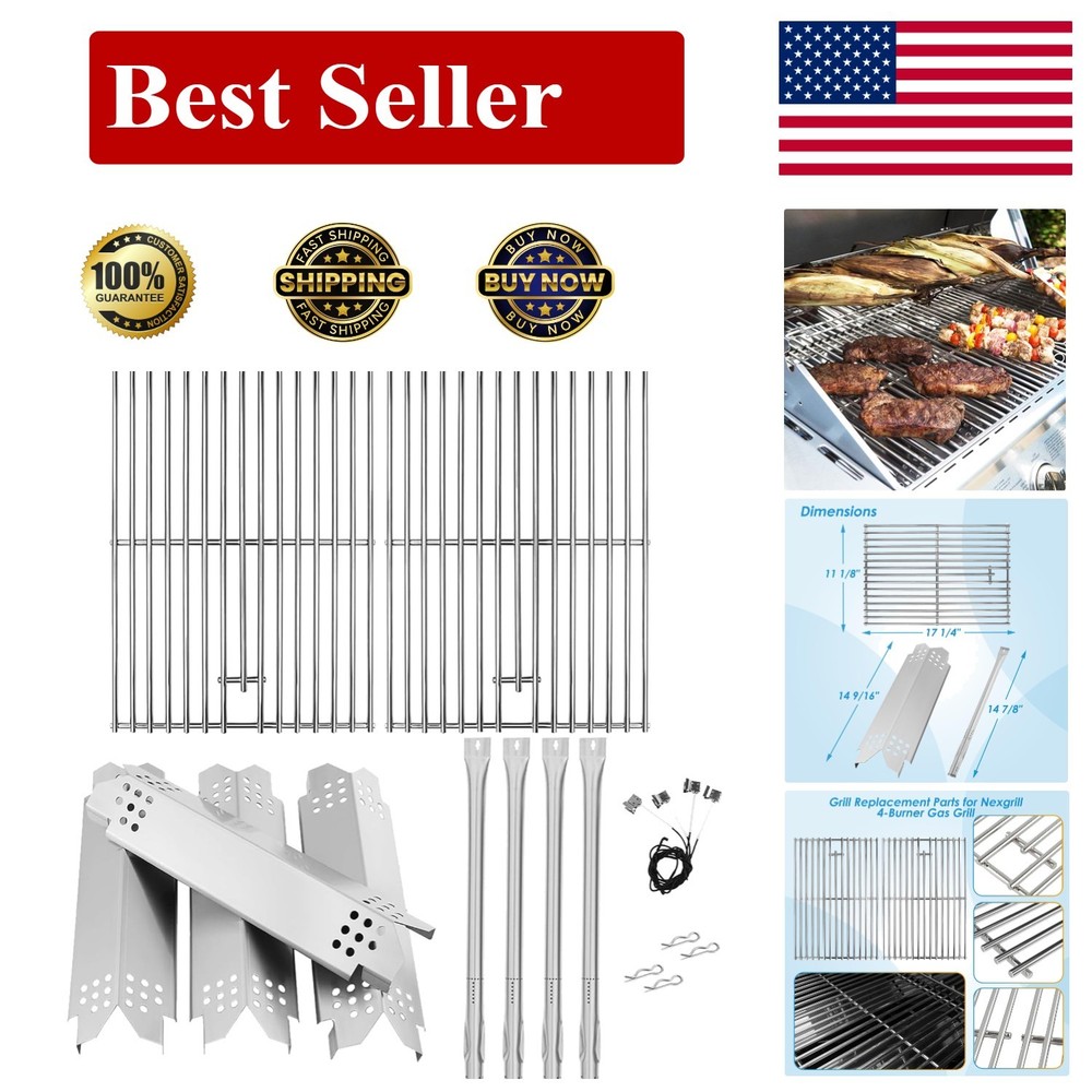 Durable Cooking Grates & Burners for Nexgrill 4-Burner Models – Easy Install