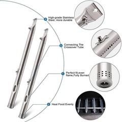 Replacement For Charbroil Grill Burner Tube Stainless Steel Set of Four Pieces